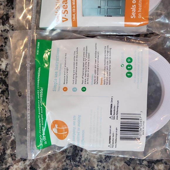 lot of 2 Self Stick Plastic V Seal Weatherstripping 1 roll 7.8" wide, 17 ft long - Picture 3 of 4